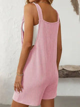 Mandy Texture Adjustable Strap Overalls with Pockets - Trendsi - Flyclothing LLC