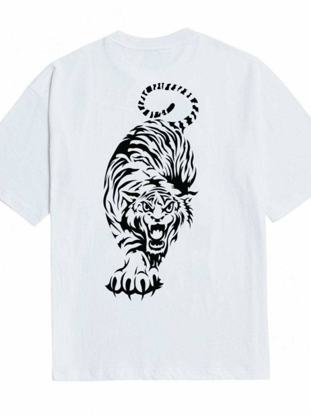 Men's Plus Size Tiger Round Neck Short Sleeve T-Shirt - Trendsi - Flyclothing LLC