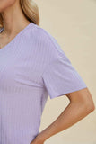 Basic Bae Full Size Ribbed V-Neck Short Sleeve Top and Shorts Set - Trendsi - Flyclothing LLC