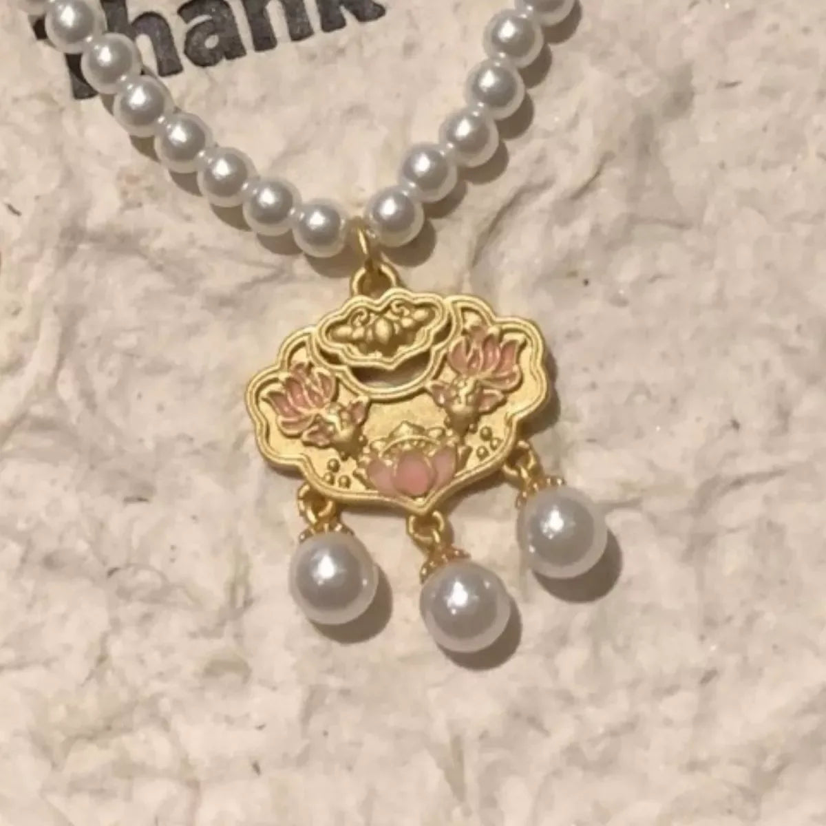 18K Gold-Plated Lotus Pendant Necklace - Trendsi - Flyclothing LLC