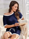 Ribbed Round Neck Top and Shorts Set - Trendsi - Flyclothing LLC