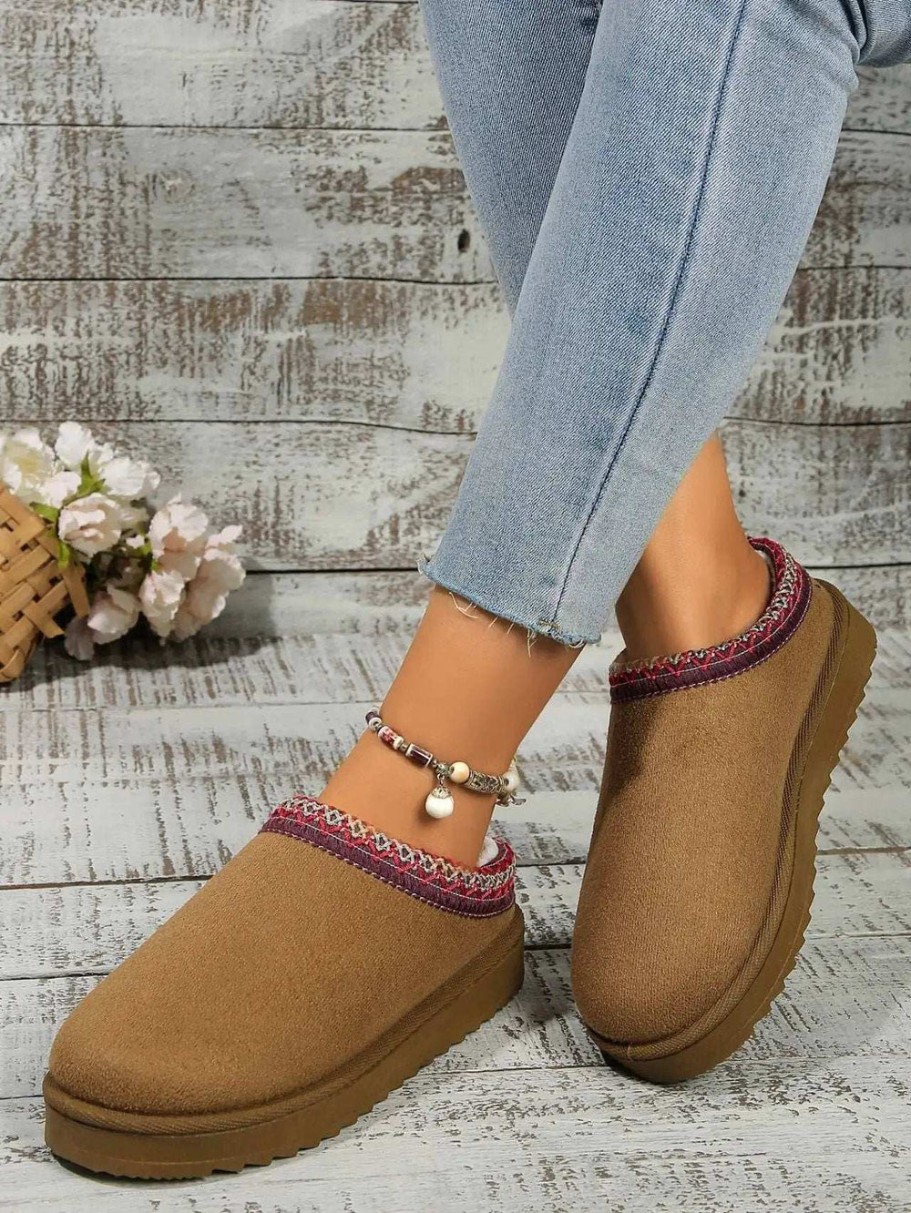 Round Toe Platform Slippers - Trendsi - Flyclothing LLC
