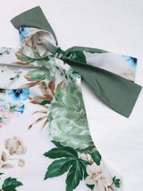 Tied Flower Printed Mock Neck Top - Trendsi - Flyclothing LLC