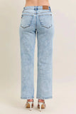 Judy Blue Full Size High Waist Stone Wash Straight Jeans Plus Size - Trendsi - Flyclothing LLC