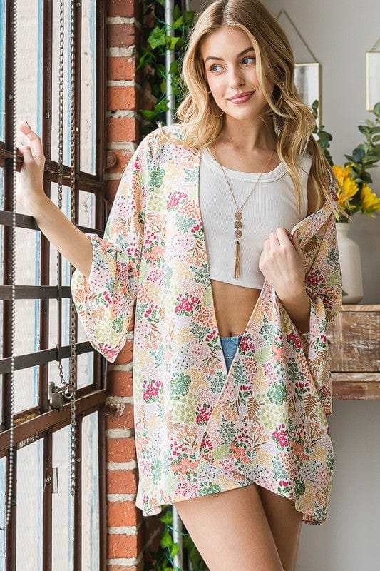 Heimish Full Size Multi Color Floral Open Cardigan Plus Size - Trendsi - Flyclothing LLC