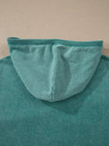 Half Zip Kangaroo Pocket Mineral Wash Baggy Hoodie - Trendsi - Flyclothing LLC