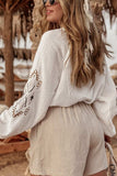 Embroidered Button Down Long Sleeve Shirt - Trendsi - Flyclothing LLC