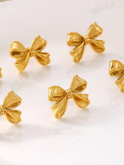 3 Piece Pearl Necklace, Bow Necklace and Stud Earrings Jewelry Set - Trendsi