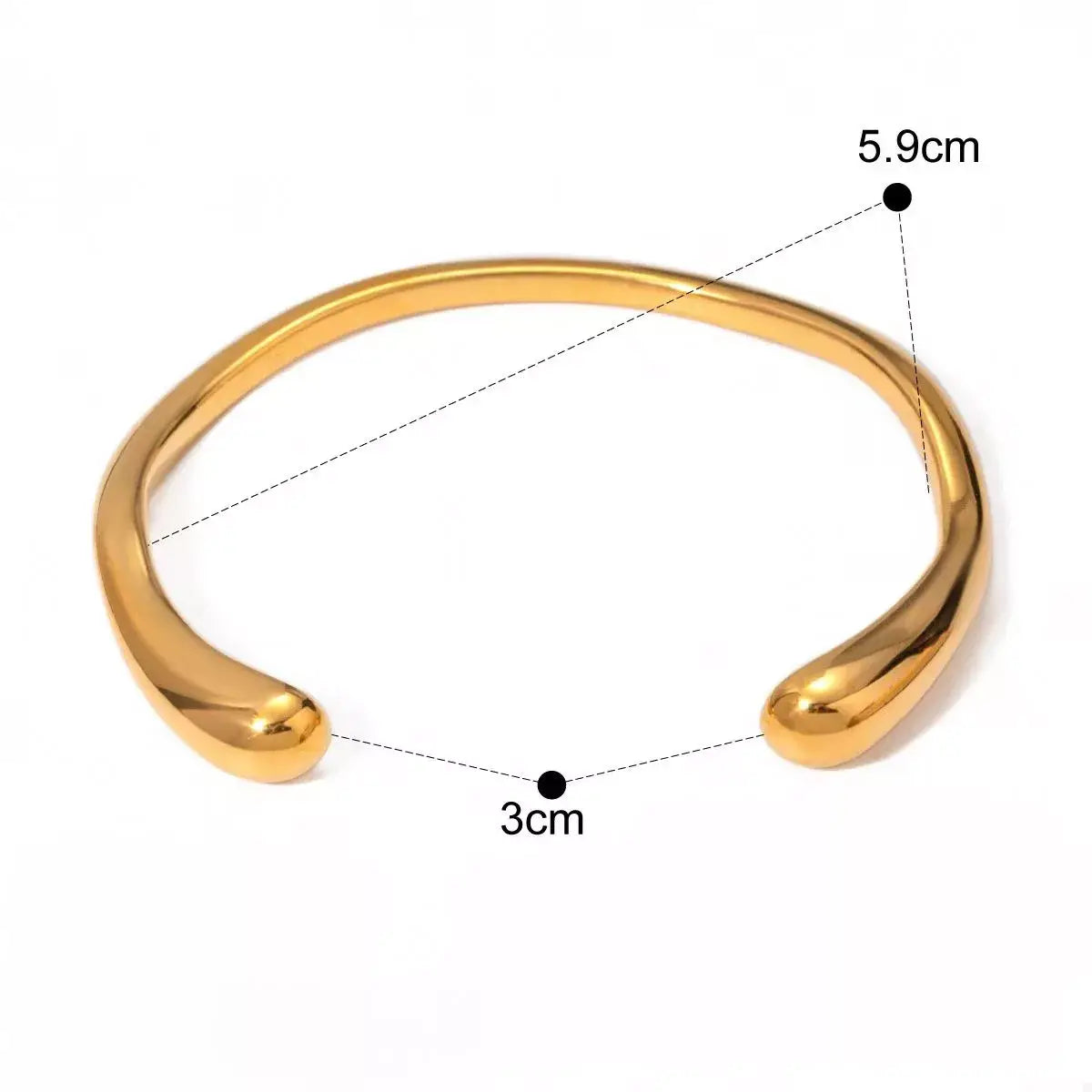18K Gold-Plated Stainless Steel Open Ring - Trendsi - Flyclothing LLC