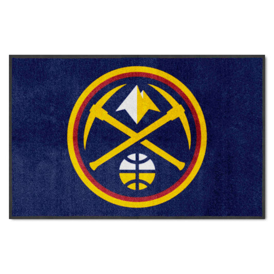 Denver Nuggets 4X6 High-Traffic Mat with Durable Rubber Backing - Landscape Orientation - Denver Nuggets