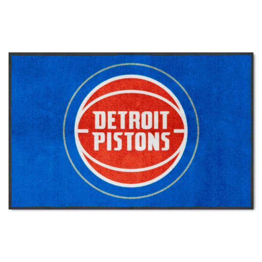 Detroit Pistons 4X6 High-Traffic Mat with Durable Rubber Backing - Landscape Orientation - Detroit Pistons