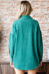 First Love Washed Corduroy Button Down Long Sleeve Shirt - Trendsi - Flyclothing LLC