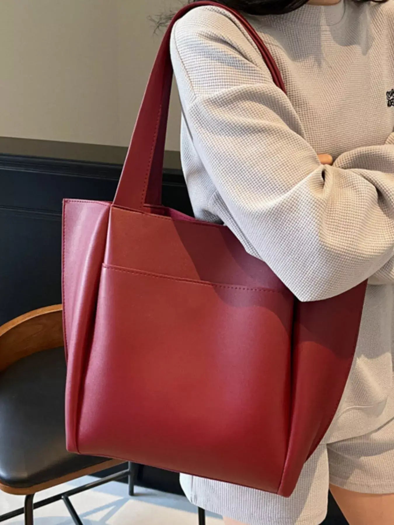PU Leather Shoulder Bag - Trendsi - Flyclothing LLC