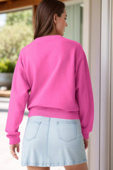 Round Neck Long Sleeve Sweatshirt - Trendsi - Flyclothing LLC