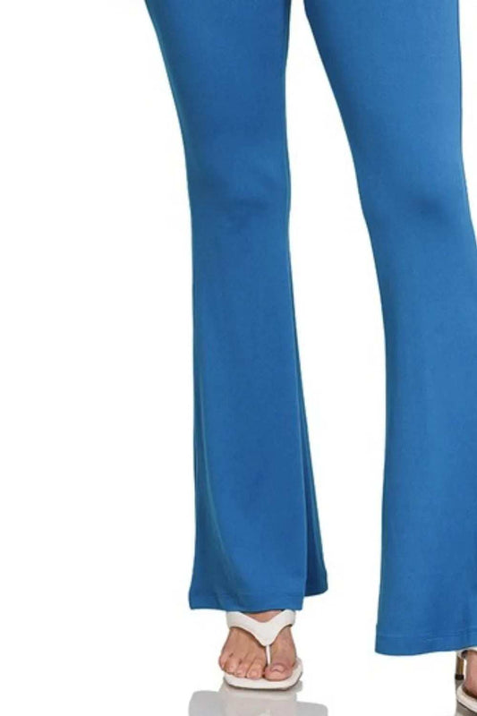 Zenana Buttery Soft Flare Leg High Waist Yoga Pants - Trendsi - Flyclothing LLC