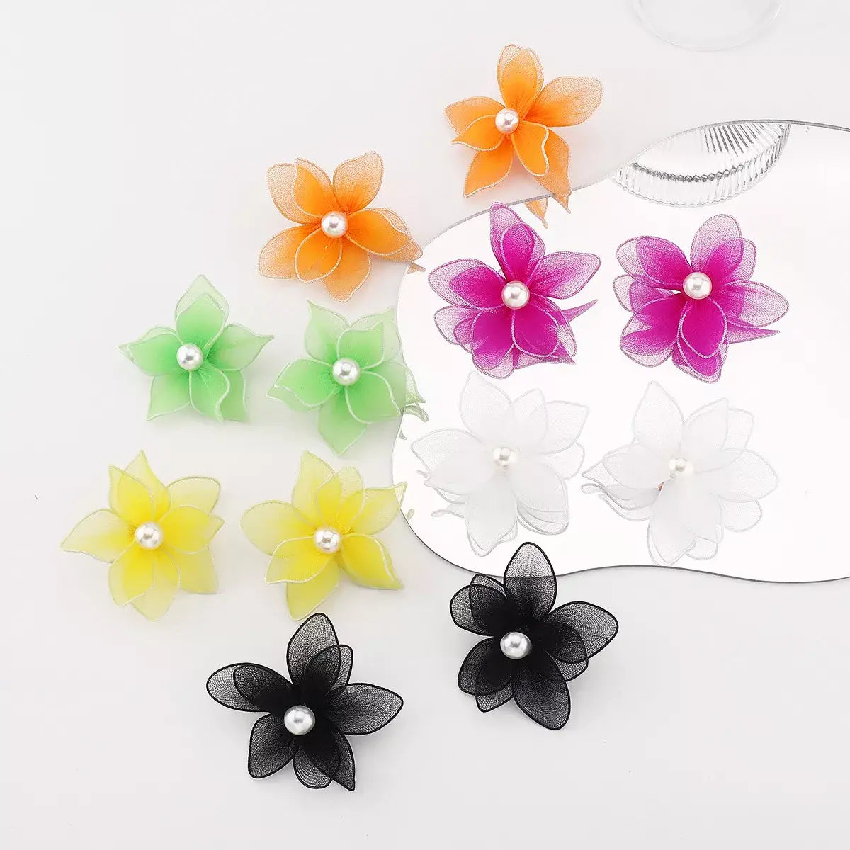 Flower Pearl Stud Earrings - Trendsi - Flyclothing LLC