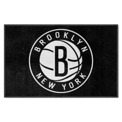 Brooklyn Nets 4X6 High-Traffic Mat with Durable Rubber Backing - Landscape Orientation - Brooklyn Nets