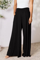 Basic Bae Full Size Smocked Wide Waistband Wide Leg Pants - ShopBasicbae - Flyclothing LLC