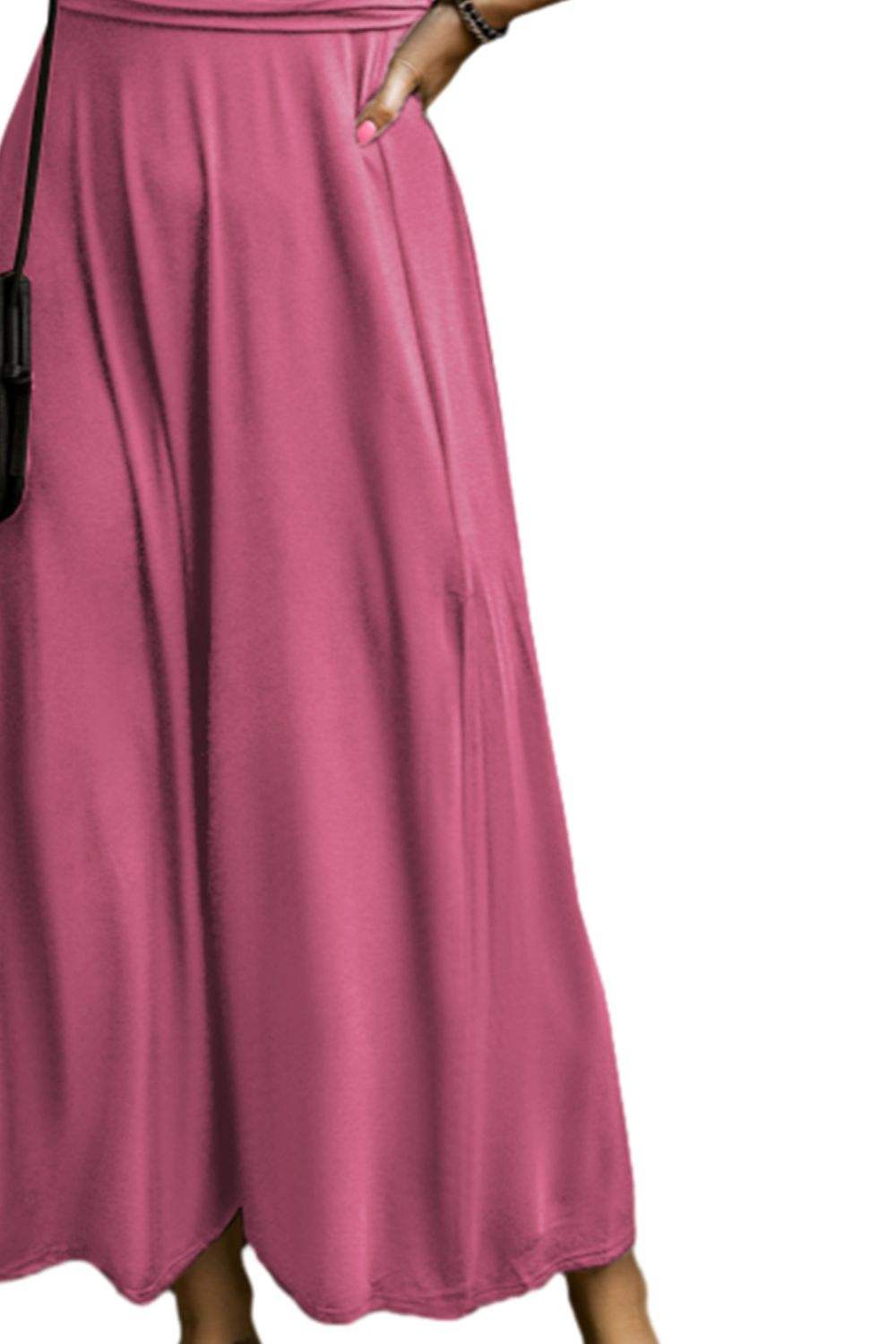 Smocked V-Neck Short Sleeve Dress - Trendsi - Flyclothing LLC