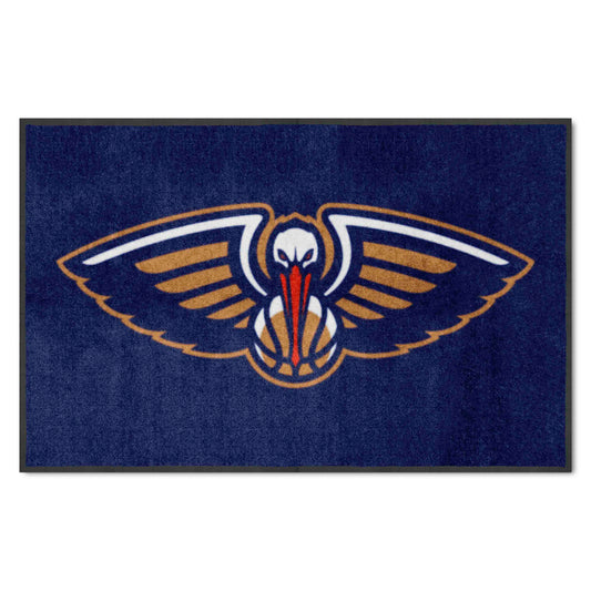 New Orleans Pelicans 4X6 High-Traffic Mat with Durable Rubber Backing - Landscape Orientation - New Orleans Pelicans