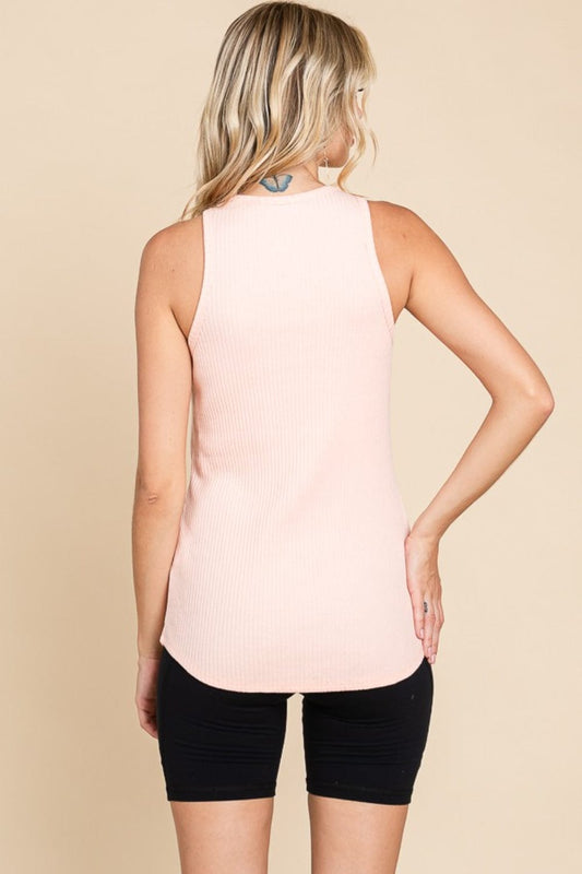 Culture Code Ribbed Round Neck Tank - Trendsi