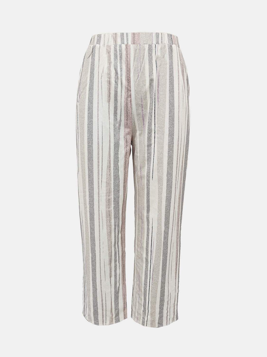 Striped Pants with Pockets - Trendsi - Flyclothing LLC