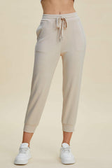 Basic Bae Full Size Air Scuba Drawstring High Waist Cropped Pants - Trendsi - Flyclothing LLC
