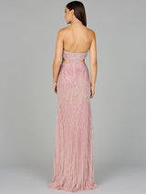 Halter Neck Beaded Dress with Cutouts