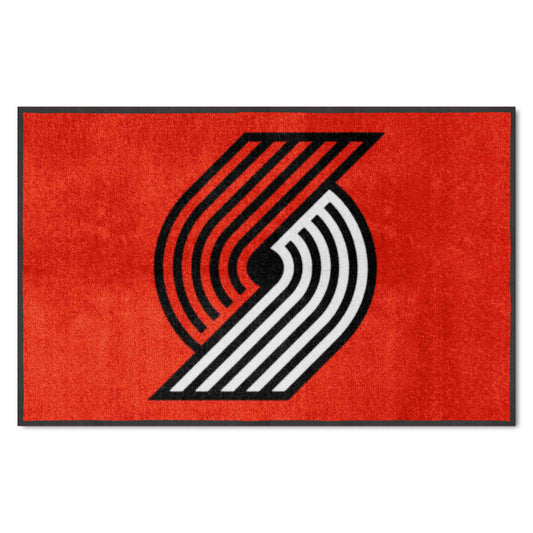 Portland Trail Blazers 4X6 High-Traffic Mat with Durable Rubber Backing - Landscape Orientation - Portland Trail Blazers