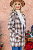 And The Why Plaid Open Front Hooded Shacket - Trendsi - Flyclothing LLC