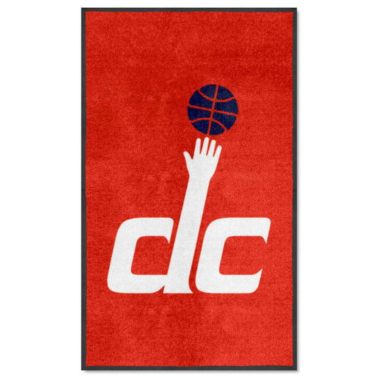 Washington Wizards 3X5 High-Traffic Mat with Durable Rubber Backing - Portrait Orientation