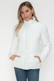 Snobbish Pocketed Zip Up Turtleneck Puffer Jacket - Trendsi