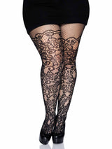 Drew Floral Vine Fishnet Tights