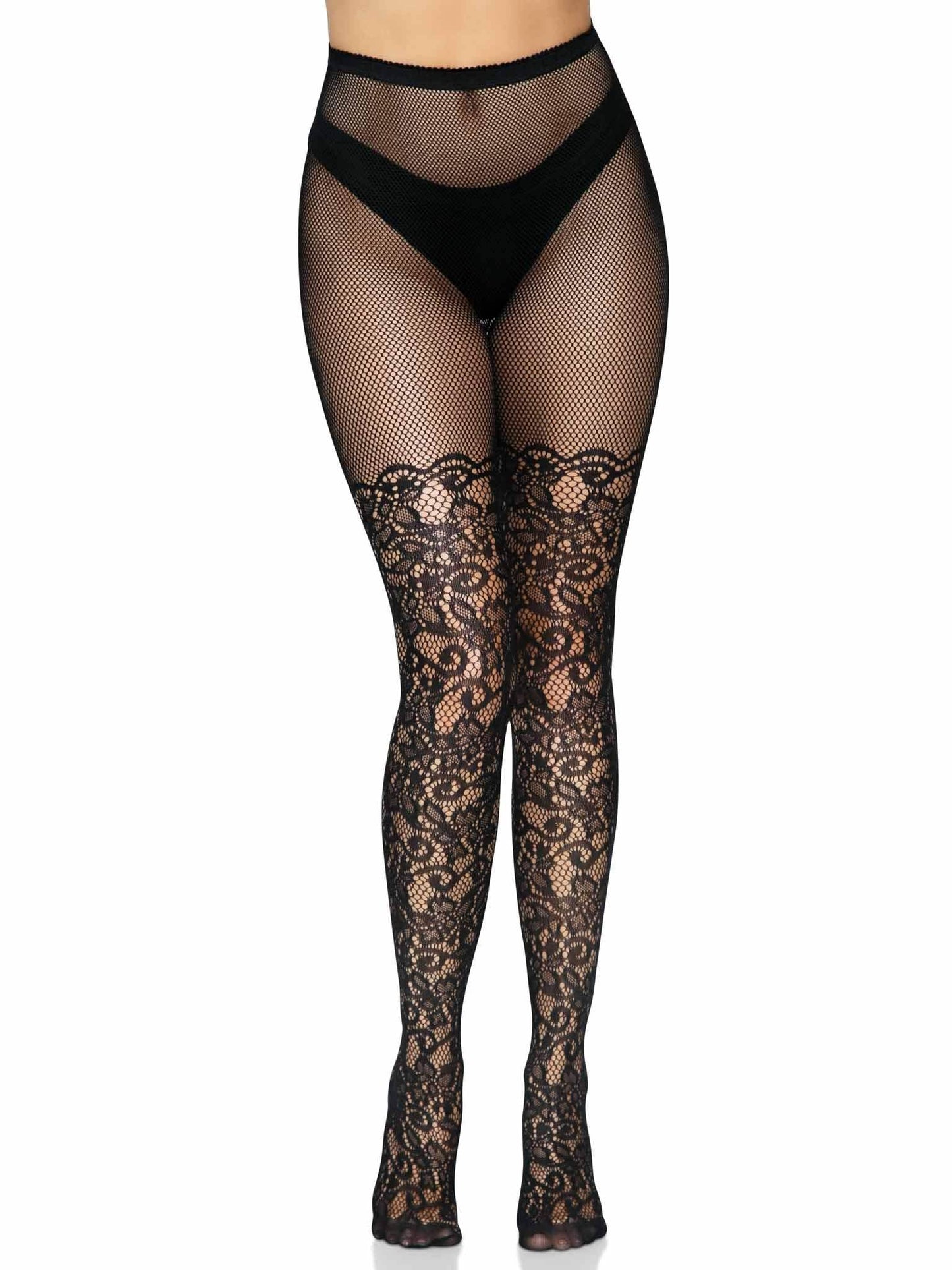 Drew Floral Vine Fishnet Tights