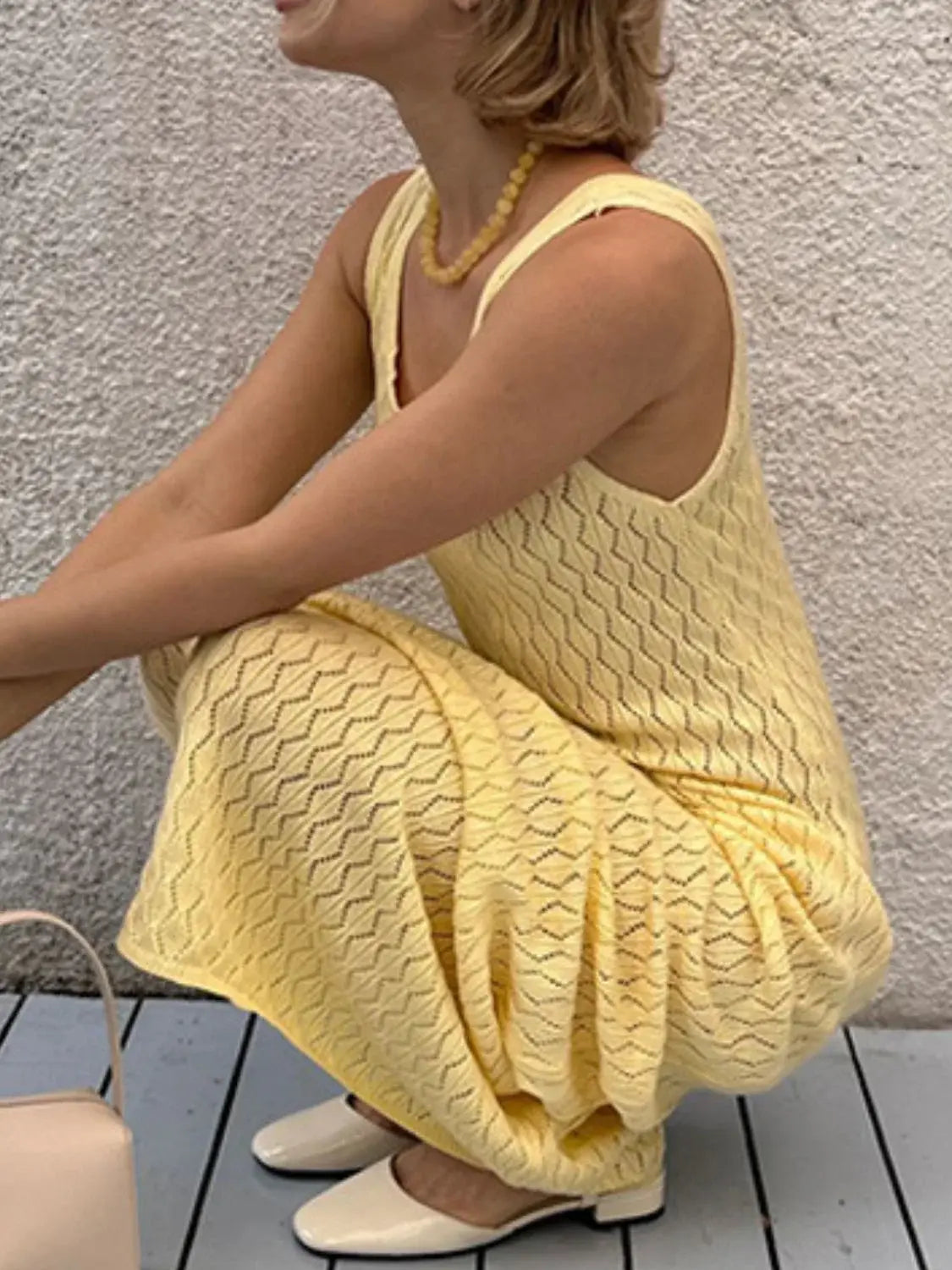 Openwork Sleeveless Maxi Dress - Trendsi - Flyclothing LLC