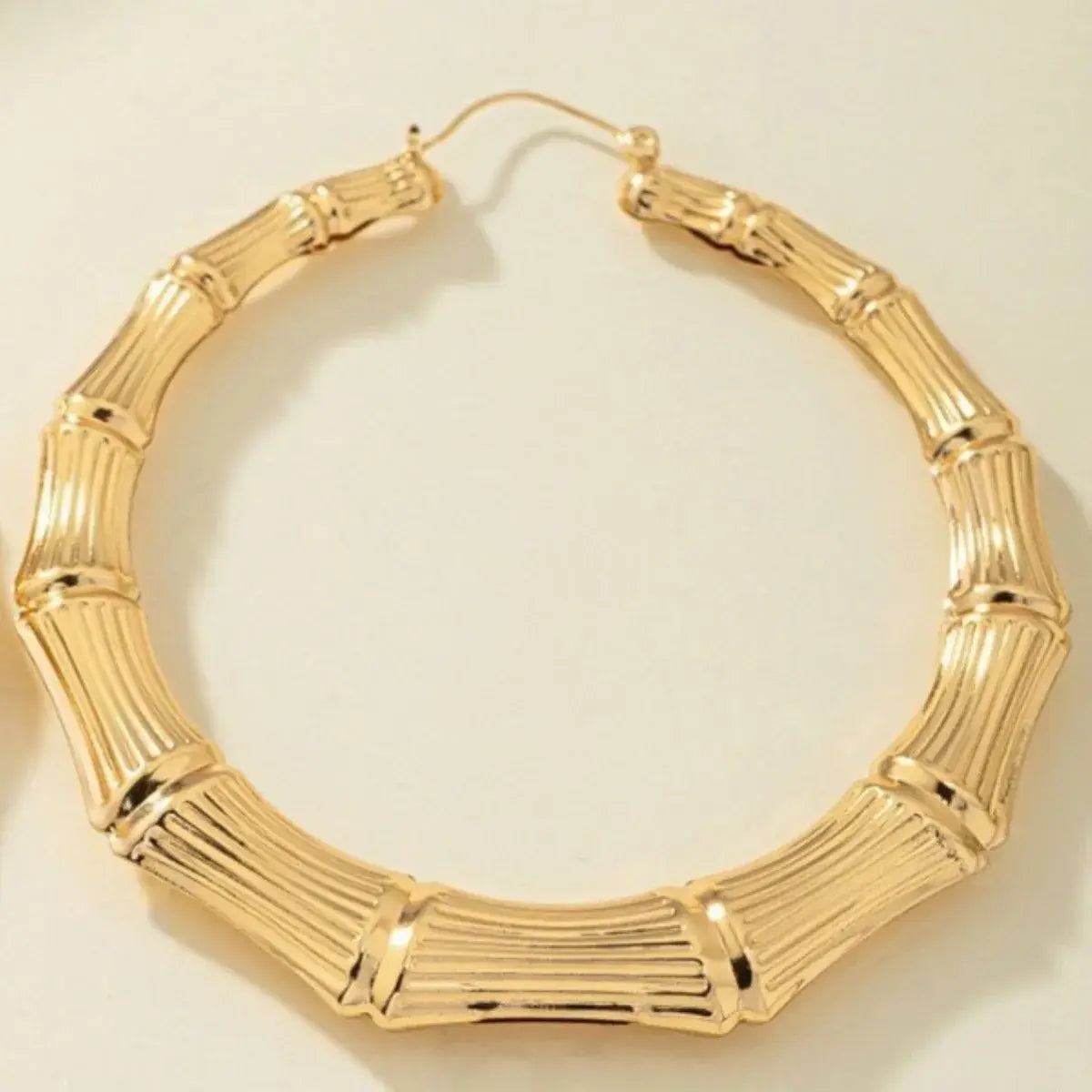 Stainless Steel Textured Hoop Earrings - Trendsi - Flyclothing LLC