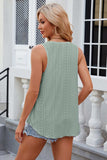 Eyelet Scoop Neck Wide Strap Tank - Trendsi - Flyclothing LLC