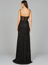 Elegant Corset Gown with Slit