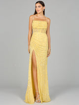 Elegant Corset Gown with Slit