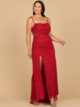Elegant Corset Gown with Slit