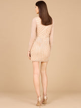 Long Sleeve V-Neck Cocktail Dress