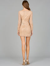 Long Sleeve V-Neck Cocktail Dress