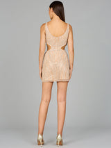 V-Neck Short Dress with Cutouts
