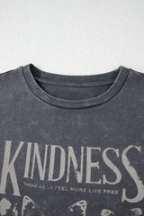 Kindness Butterflies Graphic Mineral Wash Loose Tee - Trendsi - Flyclothing LLC
