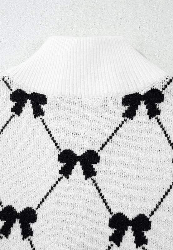Bow Half Zip Sweater Vest - Trendsi - Flyclothing LLC