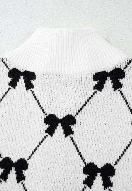 Bow Half Zip Sweater Vest - Trendsi - Flyclothing LLC
