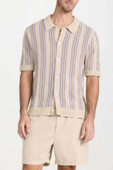 Men's Plus Size Striped Button Down Short Sleeve Shirt - Trendsi - Flyclothing LLC