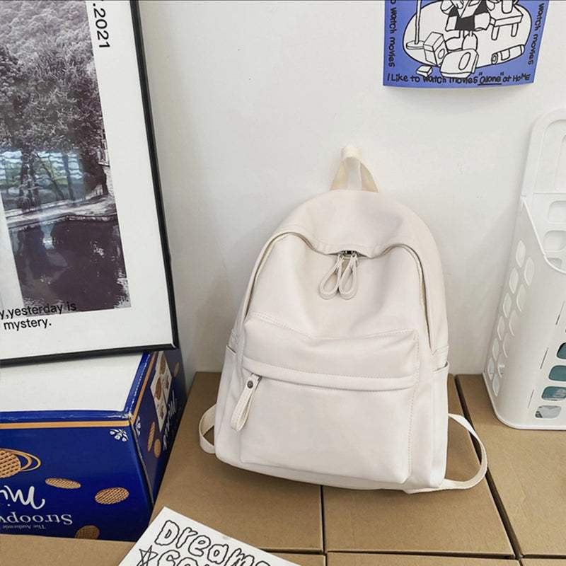 PU Leather Zip Backpack Bag - Trendsi - Flyclothing LLC