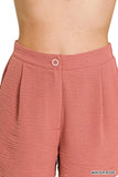 Zenana Woven Airflow Back Elastic Waist Shorts - Trendsi - Flyclothing LLC