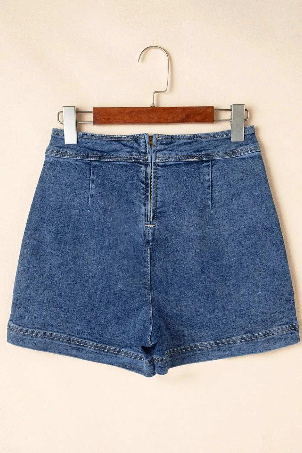Asymmetrical Denim Skort with Pockets - Trendsi - Flyclothing LLC